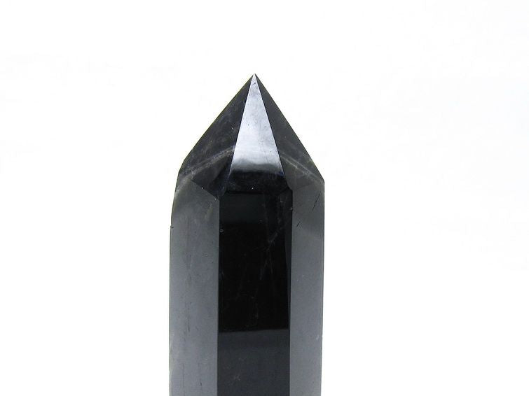 モリオン ポイント 六角柱 黒水晶 置物 一点物 152-4279
