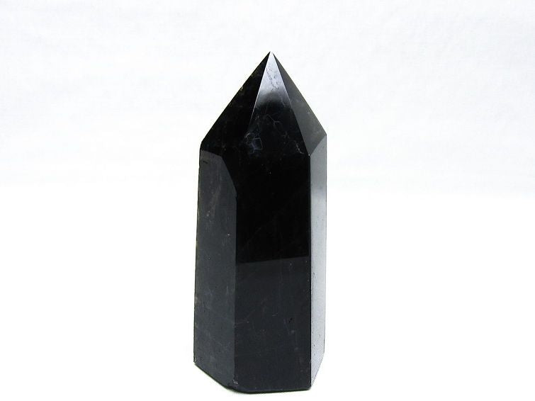 モリオン ポイント 六角柱 黒水晶 置物 一点物 152-4280