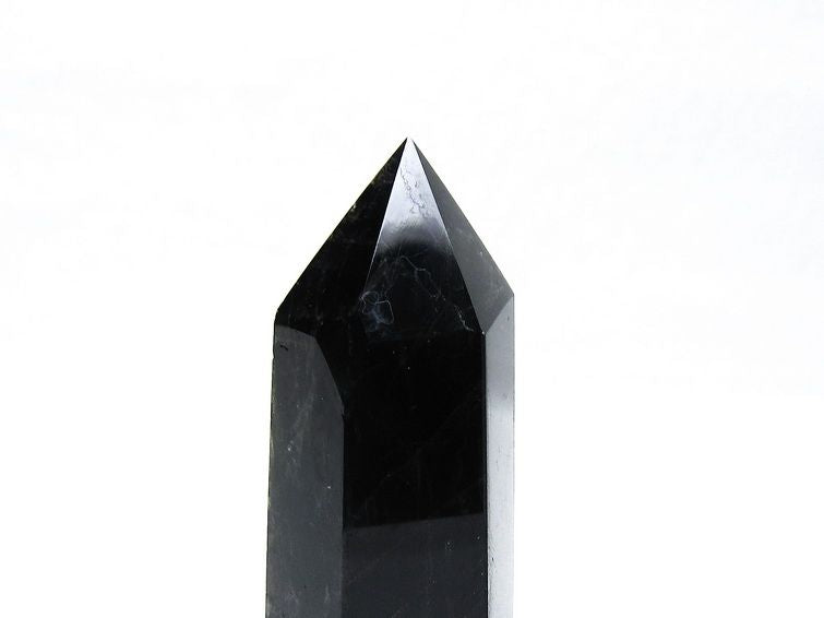 モリオン ポイント 六角柱 黒水晶 置物 一点物 152-4280