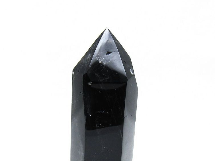 モリオン ポイント 六角柱 黒水晶 置物 一点物 152-4283