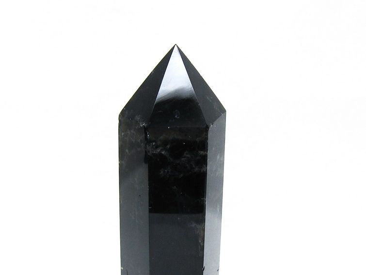 モリオン ポイント 六角柱 黒水晶 置物 一点物 152-4285