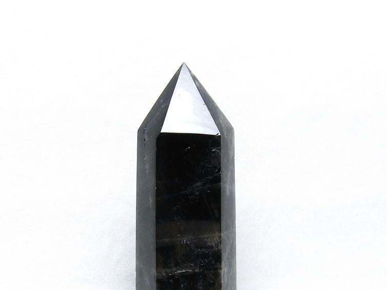 モリオン 六角柱 黒水晶 ポイント 置物 一点物 台座付属 152-4287