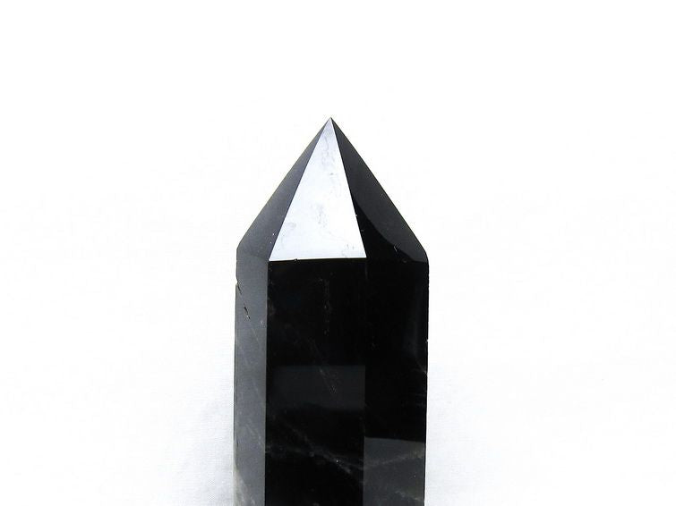 モリオン 六角柱 黒水晶 ポイント 置物 一点物 台座付属 152-4290