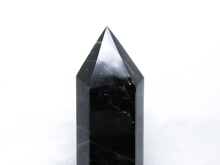 1.5Kg モリオン 六角柱 黒水晶 ポイント 置物 一点物 台座付属 152-4306