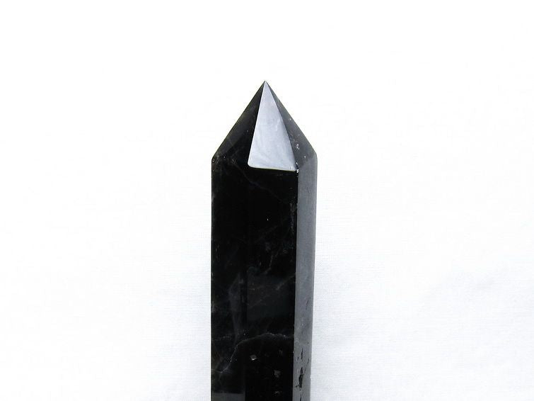 モリオン 六角柱 黒水晶 ポイント 置物 一点物 台座付属 152-4312