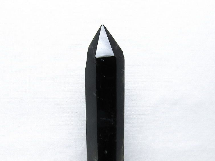 モリオン 六角柱 黒水晶 ポイント 置物 一点物 台座付属 152-4313