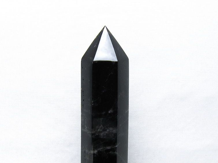 モリオン 六角柱 黒水晶 ポイント 置物 一点物 台座付属 152-4314