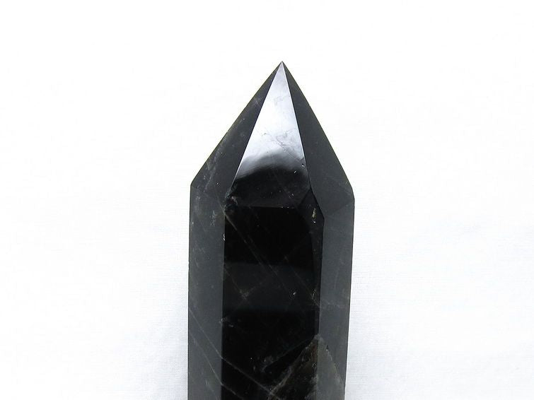 1Kg モリオン 六角柱 黒水晶 ポイント 置物 一点物 台座付属 152-4315