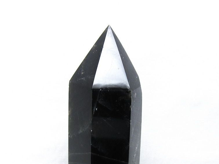 1Kg モリオン 六角柱 黒水晶 ポイント 置物 一点物 台座付属 152-4315