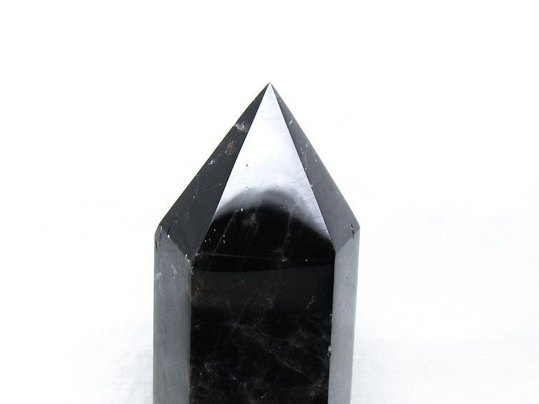 1.5Kg モリオン 六角柱 黒水晶 ポイント 置物 一点物 台座付属 152-4317