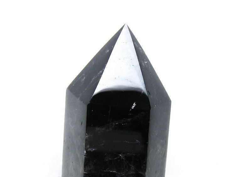 1.5Kg モリオン 六角柱 黒水晶 ポイント 置物 一点物 台座付属 152-4317