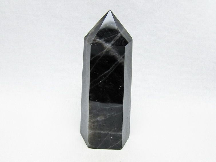 黒水晶 ポイント モリオン 六角柱 置物 一点物 152-4358