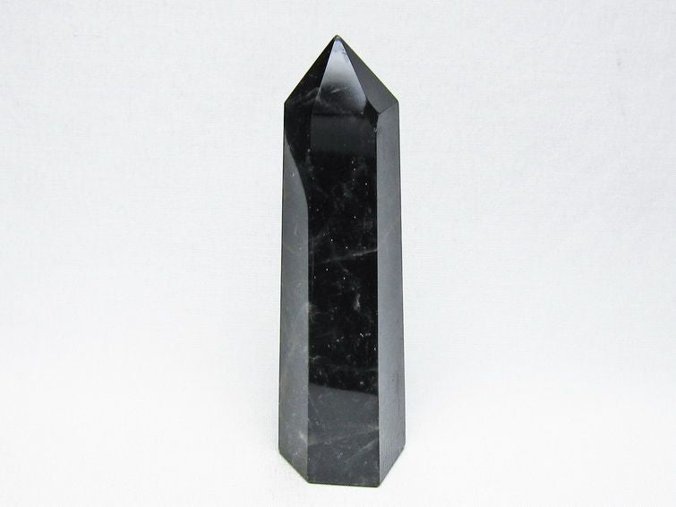 黒水晶 ポイント モリオン 六角柱 置物 一点物 152-4370