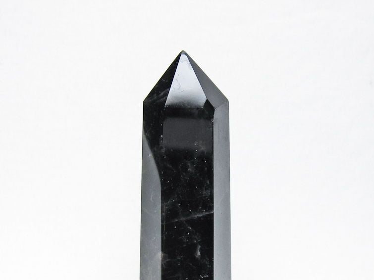 黒水晶 ポイント モリオン 六角柱 置物 一点物 152-4370