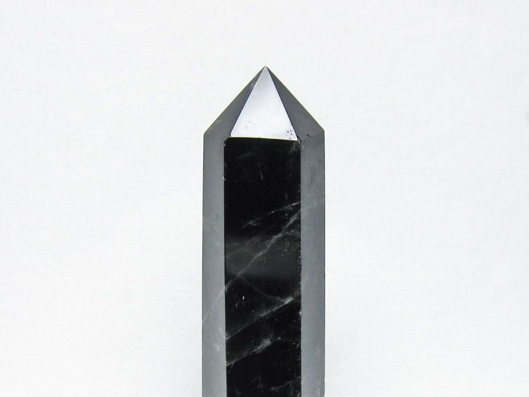 黒水晶 ポイント モリオン 六角柱 置物 一点物 152-4372