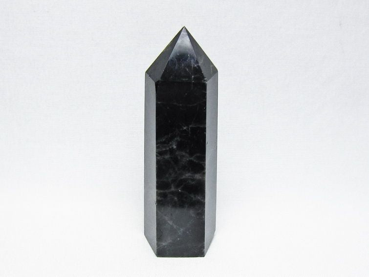 黒水晶 ポイント モリオン 六角柱 置物 一点物 152-4379