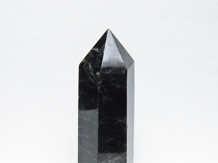 黒水晶 ポイント モリオン 六角柱 置物 一点物 152-4379
