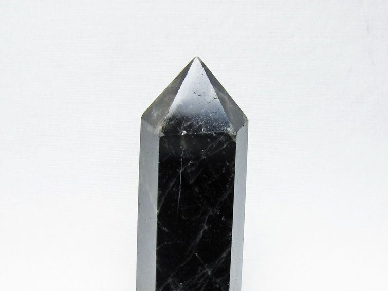 黒水晶 ポイント モリオン 六角柱 置物 一点物 152-4381