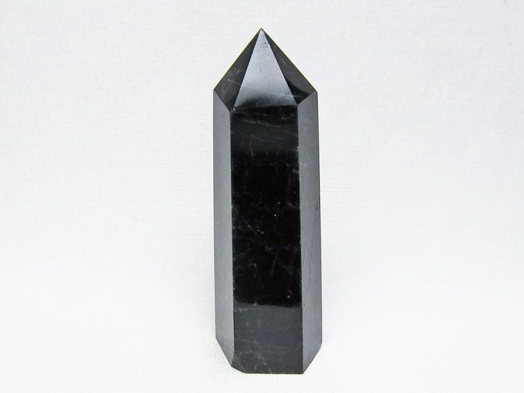 黒水晶 ポイント モリオン 六角柱 置物 一点物 152-4393
