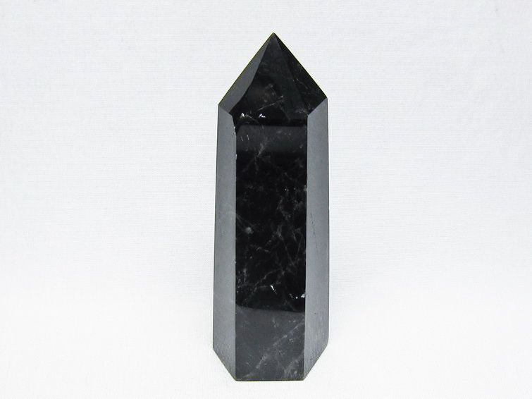 黒水晶 ポイント モリオン 六角柱 置物 一点物 152-4394