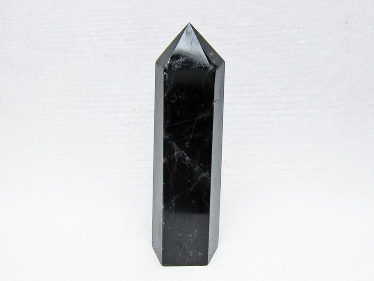 モリオン ポイント 黒水晶 六角柱 置物 一点物 152-4402
