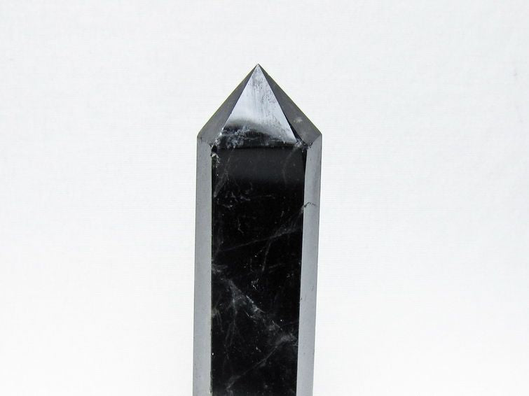 モリオン ポイント 黒水晶 六角柱 置物 一点物 152-4402