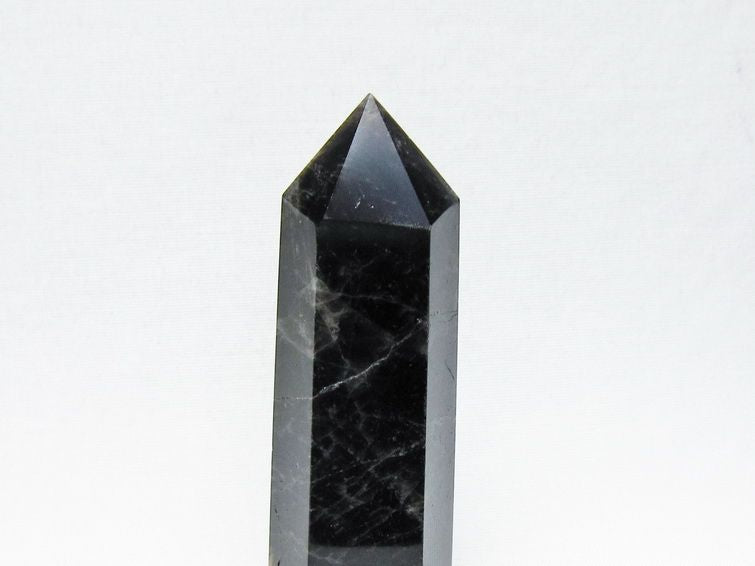 モリオン ポイント 黒水晶 六角柱 置物 一点物 152-4404