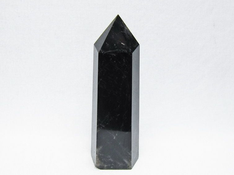 モリオン ポイント 黒水晶 六角柱 置物 一点物 152-4406