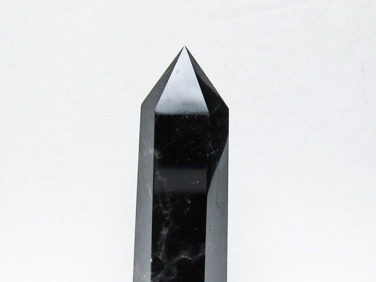 モリオン ポイント 黒水晶 六角柱 置物 一点物 152-4406