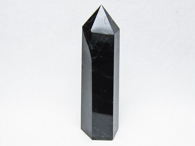 モリオン ポイント 黒水晶 六角柱 置物 一点物 152-4407