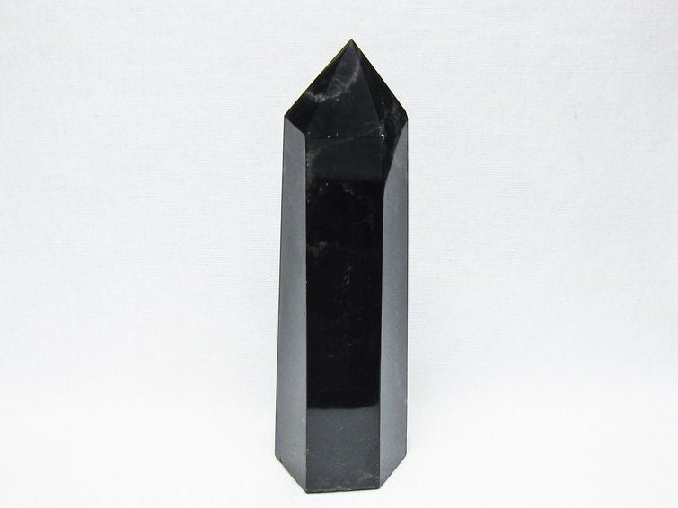 モリオン ポイント 黒水晶 六角柱 置物 一点物 152-4409