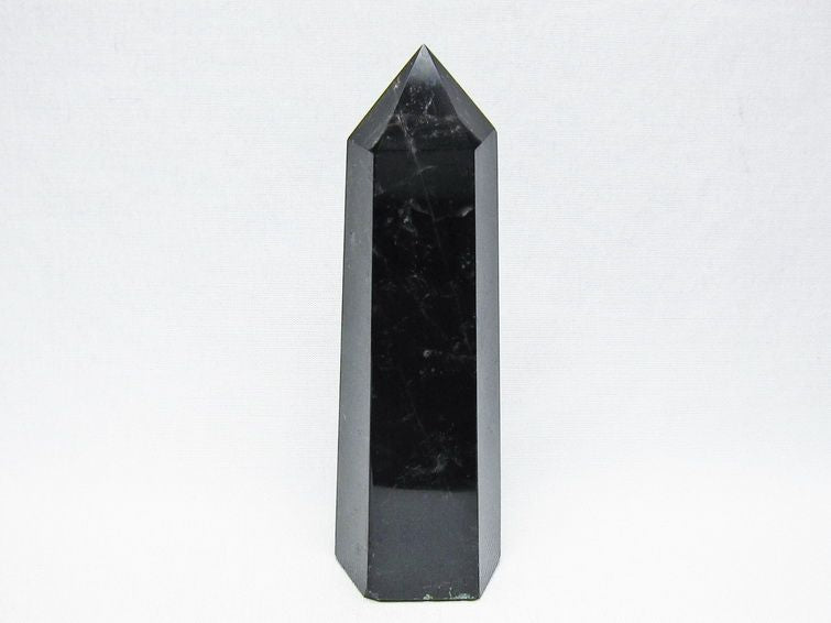 モリオン ポイント 黒水晶 六角柱 置物 一点物 152-4411