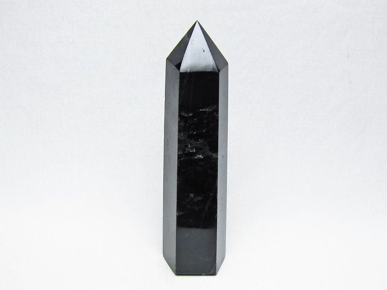 モリオン ポイント 黒水晶 六角柱 置物 一点物 152-4412