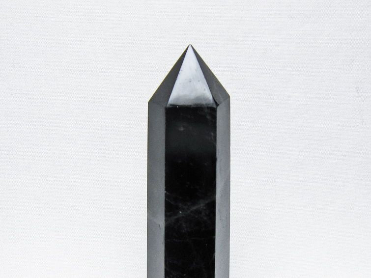 モリオン ポイント 黒水晶 六角柱 置物 一点物 152-4412