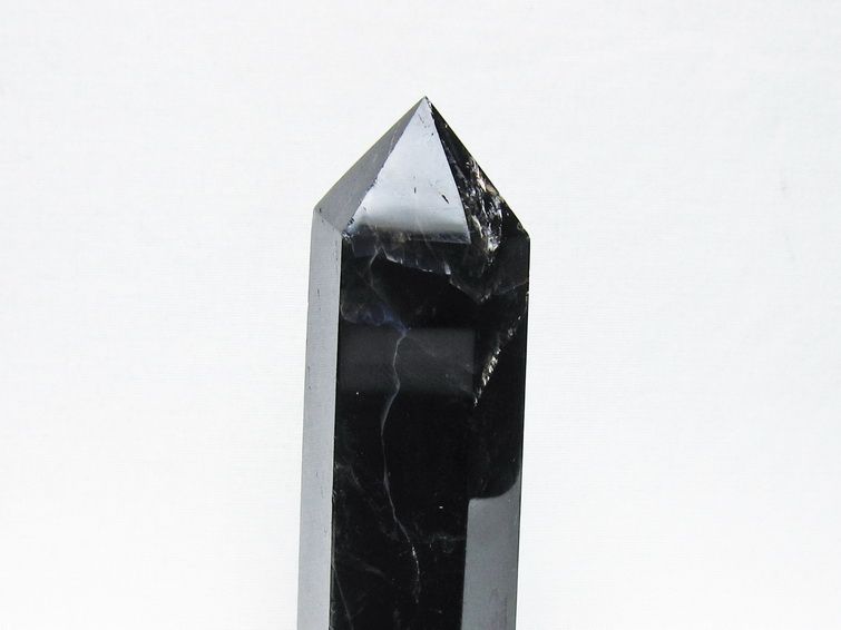 モリオン ポイント 黒水晶 六角柱 置物 一点物 152-4413