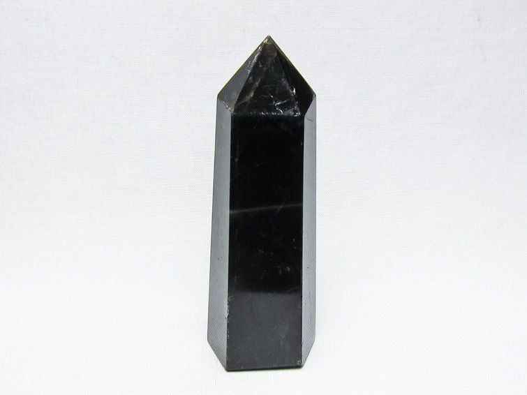 モリオン ポイント 黒水晶 六角柱 置物 一点物 152-4417