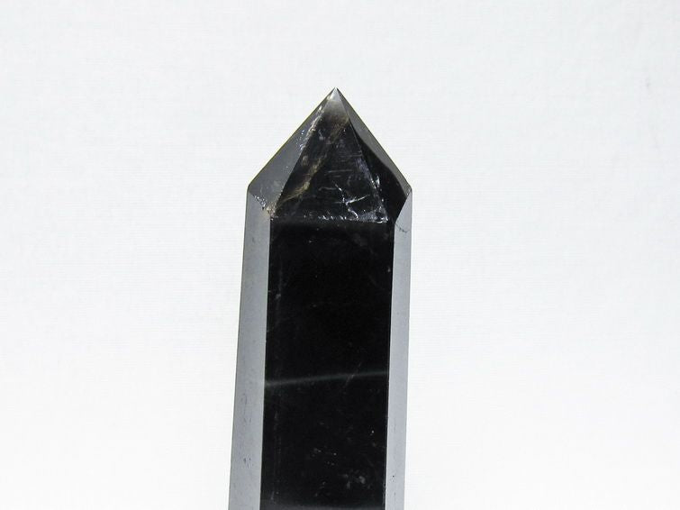 モリオン ポイント 黒水晶 六角柱 置物 一点物 152-4417