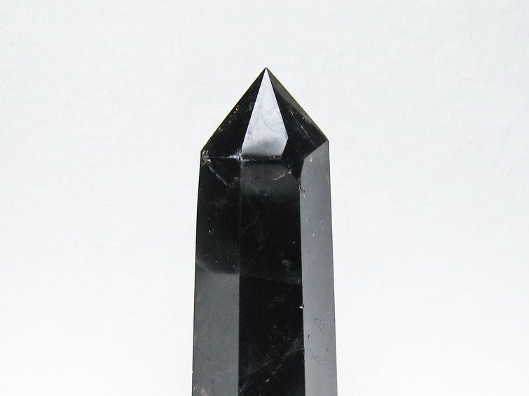 モリオン ポイント 黒水晶 六角柱 置物 一点物 152-4417