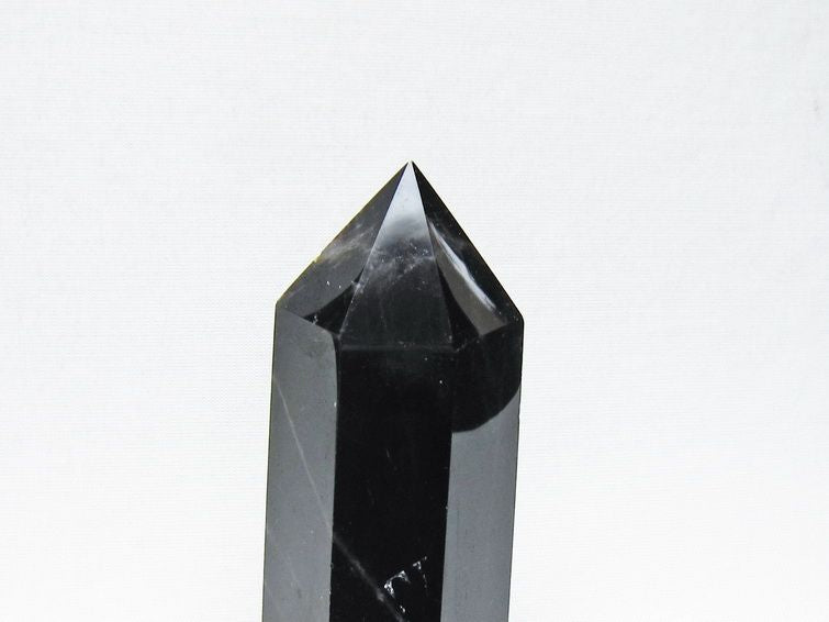 モリオン ポイント 黒水晶 六角柱 置物 一点物 152-4419