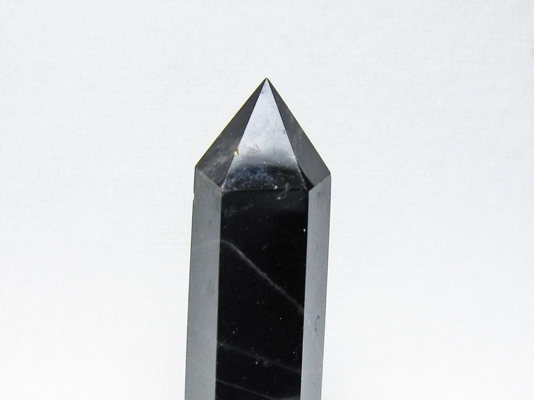 モリオン ポイント 黒水晶 六角柱 置物 一点物 152-4419