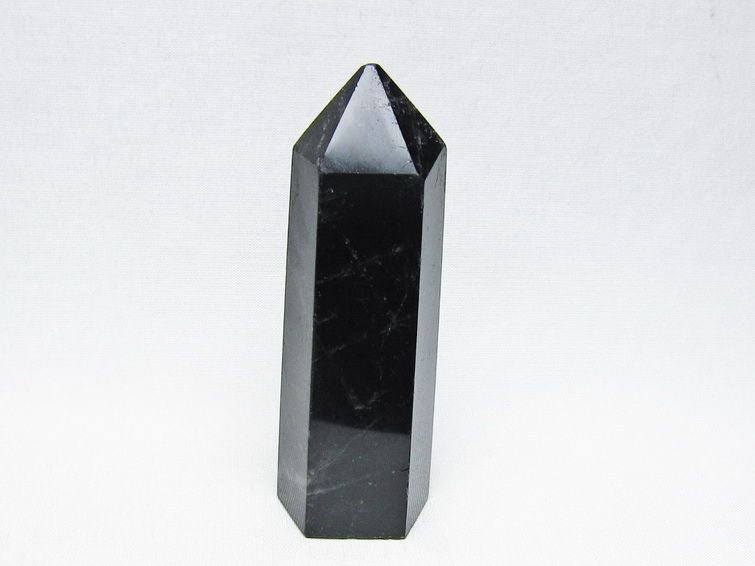 モリオン ポイント 黒水晶 六角柱 置物 一点物 152-4420