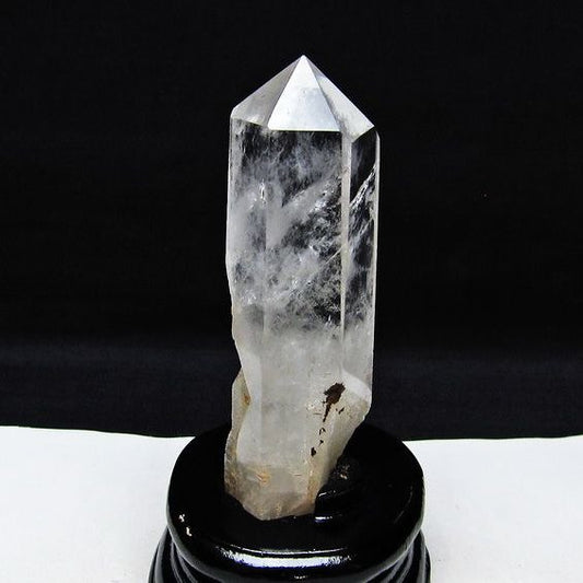 水晶 六角柱 水晶 ポイント 台座付属 置物 原石 一点物 152-4534