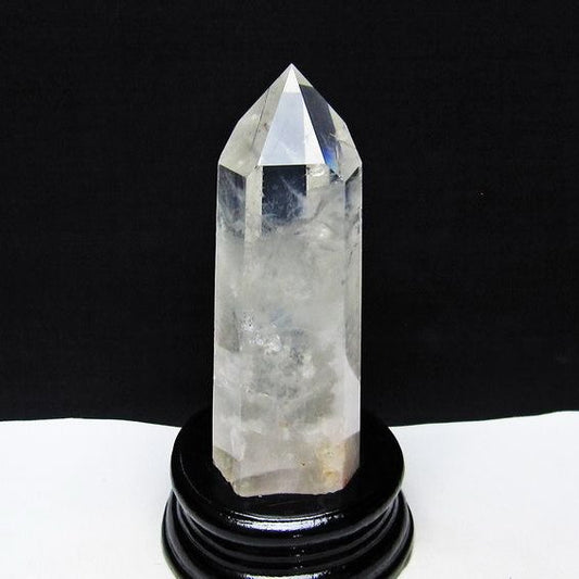 水晶 六角柱 水晶 ポイント 台座付属 置物 原石 一点物 152-4542