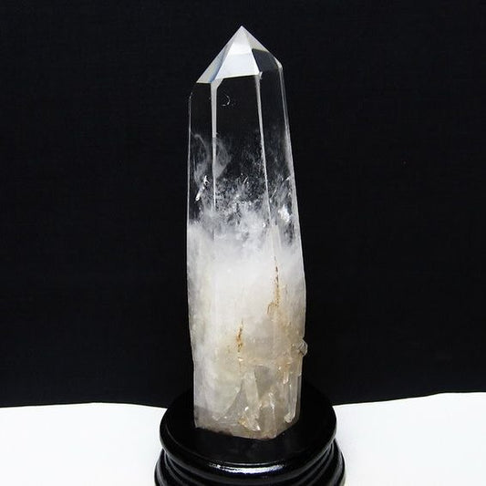 水晶 六角柱 水晶 ポイント 台座付属 置物 原石 一点物 152-4547