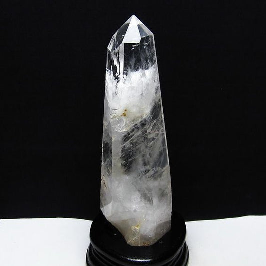 水晶 六角柱 水晶 ポイント 台座付属 置物 原石 一点物 152-4548