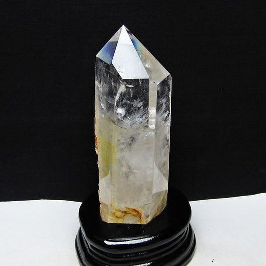 水晶 六角柱 水晶 ポイント 台座付属 置物 原石 一点物 152-4553