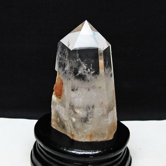 水晶 六角柱 水晶 ポイント 台座付属 置物 原石 一点物 152-4564