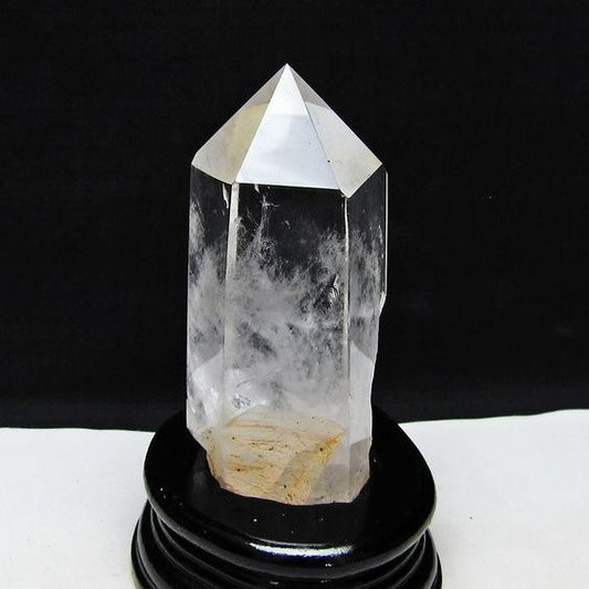 水晶 六角柱 水晶 ポイント 台座付属 置物 原石 一点物 152-4565