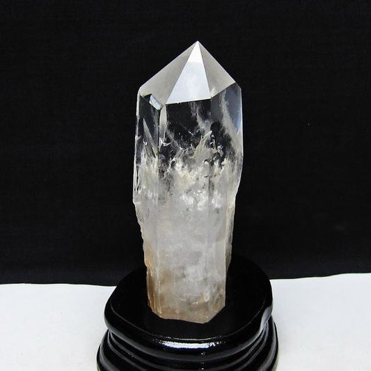 水晶 六角柱 水晶 ポイント 台座付属 置物 原石 一点物 152-4574