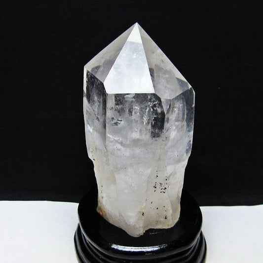 1.2Kg 水晶 六角柱 水晶 ポイント 台座付属 置物 原石 一点物 152-4587